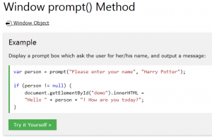 Javascript prompt
